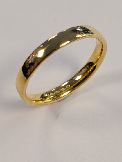 18ct Gold Wedding Band Ring Size M