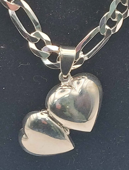 BRAND NEW 925 silver Curb Style with hart Locket 24