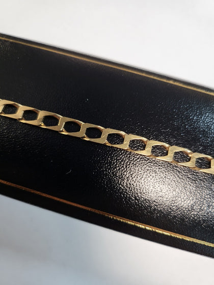 9CT Yellow Gold Cuban Link Bracelet - 6.3G - 9.5