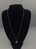 9ct Yellow Gold Thin Curb Chain Necklace With Frog Pendant - 22" Long - 8.42 Grams