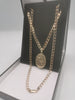 9CT Gold Square Curb Chain, with Large Locket 24.4Grams, Hallmarked, 23.5" Length