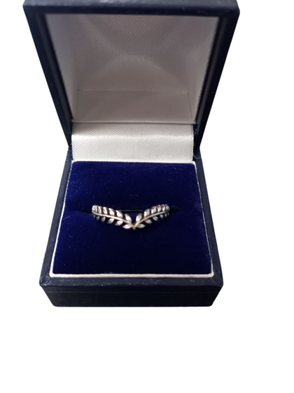 Pandora Wheat Grains Wishbone Ring - Sterling Silver - Size-P