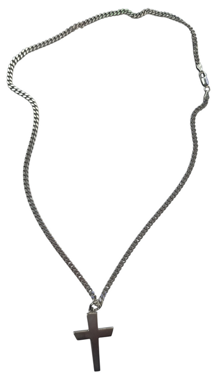 Silver Chain with cross pendant 18