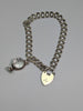 SILVER 925 CHARM BRACELET WITH HEART LOCK