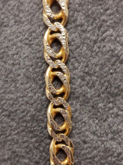 9ct Yellow & White Gold Double Curb Chain 18