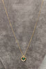 9ct Yellow Gold Claddagh Pendant With Green & Clear CZ Necklace - 18"