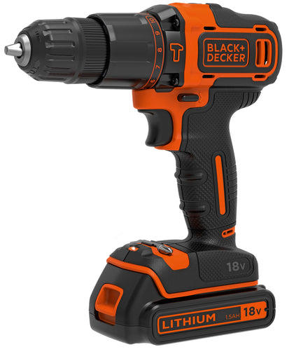 Black & Decker - BDCHD18K 2 Speed Combi Drill 18V 1 x 1.5Ah Li-Ion **Store Collection Only**