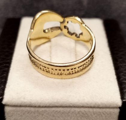 9ct Yellow Gold Spanner & Torque Ring - Size s