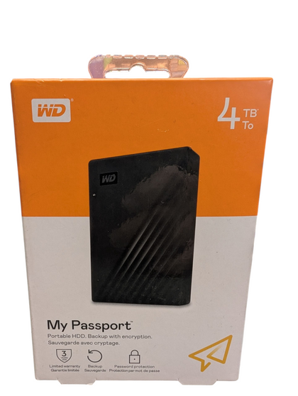 BRAND NEW WD MY PASSPORT 4TB EXTERNAL HARD DRIVE