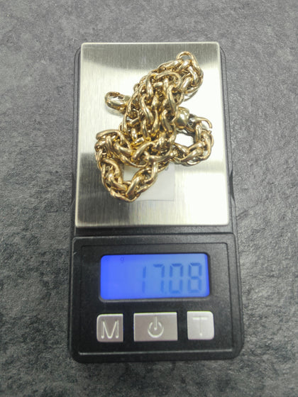 9ct Gold Rope Bracelet 17g 7.5 Length