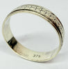 9ct white gold wedding band ring size O 1/2