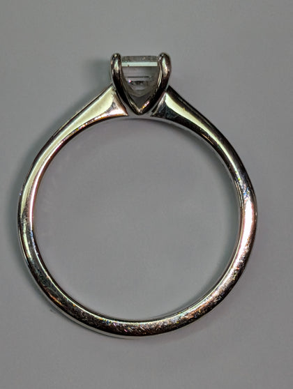 9ct White Gold Coffin Diamond Ring
