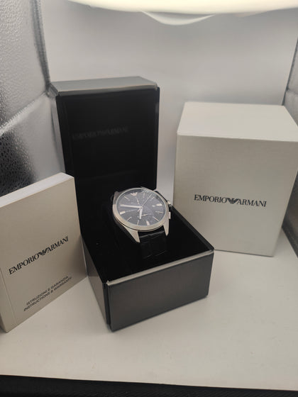 Emporio Armani Mens Claudio Black Dial Watch