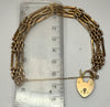 9CT GOLD GATE BRACELET WITH SAFETY CHAIN