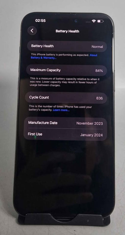 Apple iPhone 15 Pro Max 256GB, Black Titanium, Unlocked 84% BH