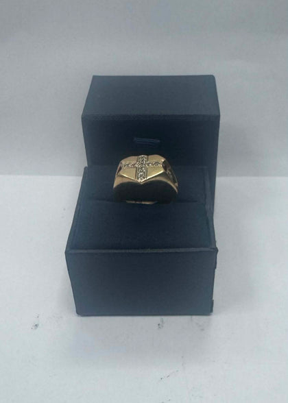 4.8g 9ct Gold shield Signet ring - Size S - **HALLMARKED**
