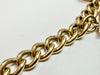9ct yellow gold charm bracelet with heart shaped padlock clasp and safety chain 8"