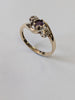 9ct Gold Diamond  &Red Stone  Ring Size L