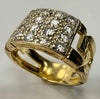 9ct gold ring with CZ stones size T 1/2