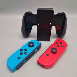 Nintendo Joycons And Grip Holder Neon