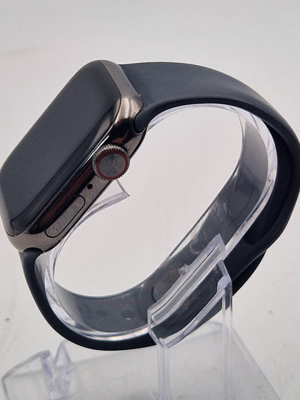 **DEAL** Apple Watch Series 9 (Cellular) 41mm Graphite Stainless Steel – Smartwatch – Rubber Band (Unboxed With Charger)