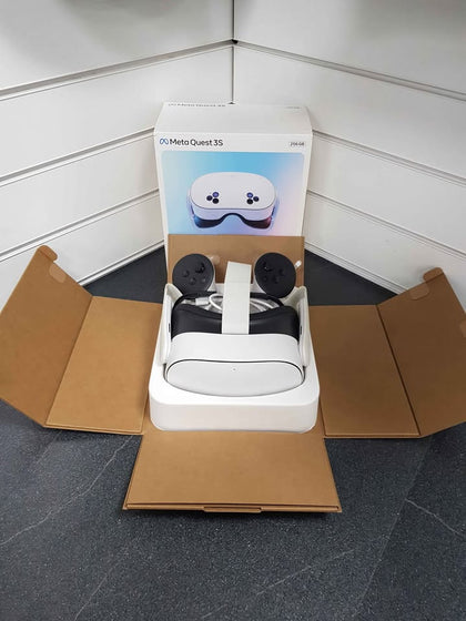 Meta quest 3S VR 256GB headset and Controllers with box and Power cable has marks ref photos