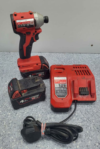Milwaukee (M18 BLIDRC) Impact With 2x 4.0ah Batteries And Charger