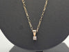 9ct Gold Fine Link Chain Necklace with Solitaire Pendant - 2.88 Grams - 28" Long