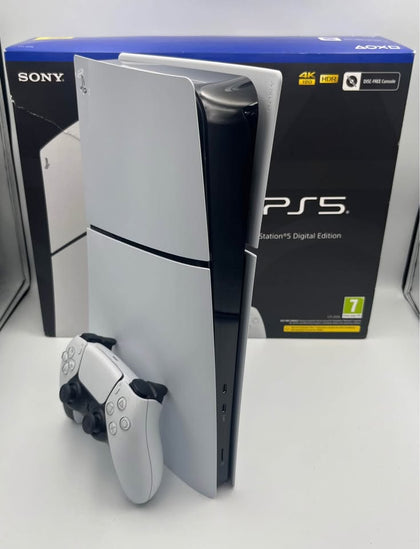 SONY PLAYSTATION 5 SLIM DIGITAL EDITION, 1TB, WHITE, WITH WHITE DUAL SENSE PAD, BOXED