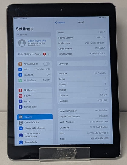 Apple iPad 5TH Generation 128GB - Wi-Fi & Cellular