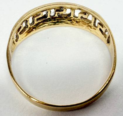 14ct Yellow gold Greek Key ring size N 1/2