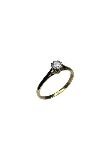 Gold Diamond Ring - 18ct - 2.2g - Size Q