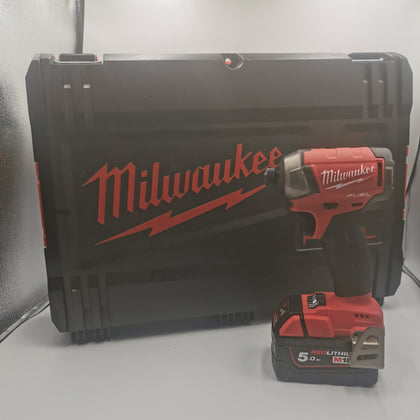 Milwaukee 18V M18FID3 Fuel Impact Driver with 5.0AH Battery, Milwaukee Case Included