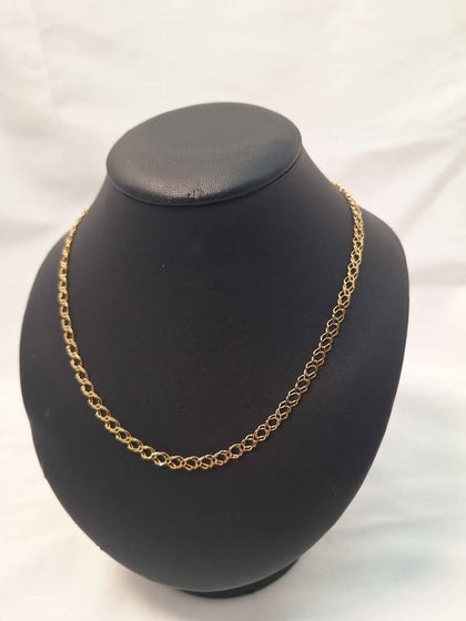 9ct Yellow Gold Double Link Chain Necklace - 16