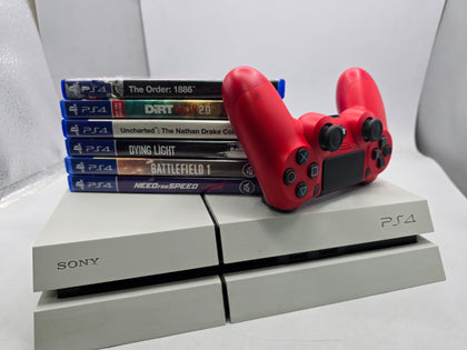 Playstation 4 Console BUNDLE, GAMES AND RED CONTROLLER