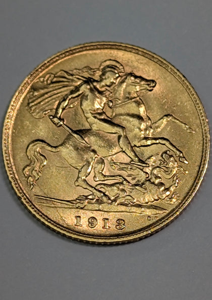 1913 George V Half Sovereign Gold Coin