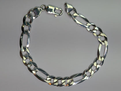 New Sterling Silver Figaro/Curb Bracelet 8.5”