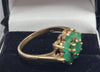9ct Yellow Gold Ring With Green Stones - 3.2G - Size P. Hallmarked