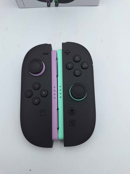 Nintendo Switch 2 Joy-Con 2 Controller Pair – Black / Light Purple & Green – With Straps *BRAND NEW
