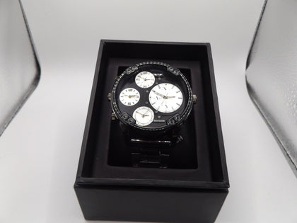 Softech Men's Large face black watch