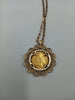 Half Sovereign Pendant Necklace - Hallmarked 10.29g 9ct Gold Chain with 22ct 1/2 Sovereign in 4.55g 9ct Mount