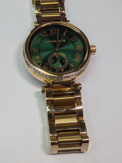 Michael Kors Green Faced Watch Boxed mk6065