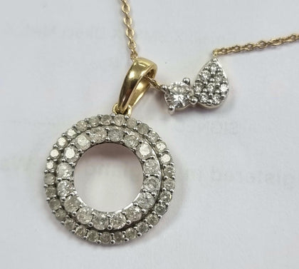 9ct Gold Necklace With Pendants 16-18