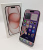 Apple iPhone 15 128GB Pink, Unlocked, Boxed, Light Marks On Screen, 89% Battery Health
