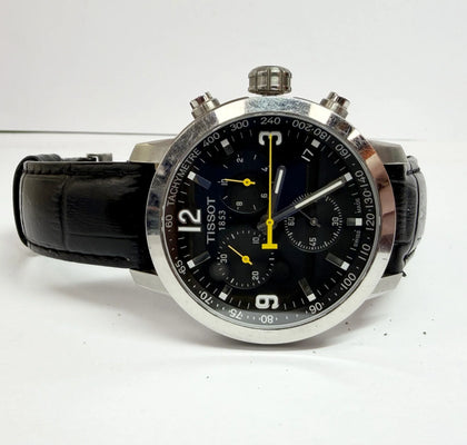 TISSOT PRC 200 Chronograph T055417A Men's Quartz Watch Black/Silver