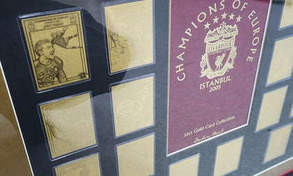 DANBURY LIVERPOOL FC CHAMPIONS OF EUROPE 2005 22CT GOLD CARD COLLECTION - FRAMED WITH CERTS