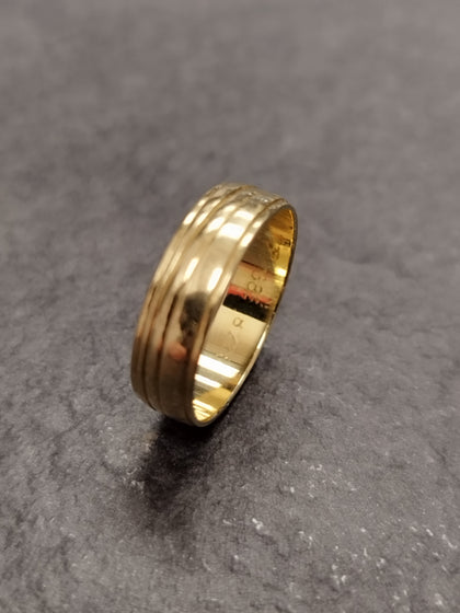 14ct Yellow Gold Band Ring - Size N
