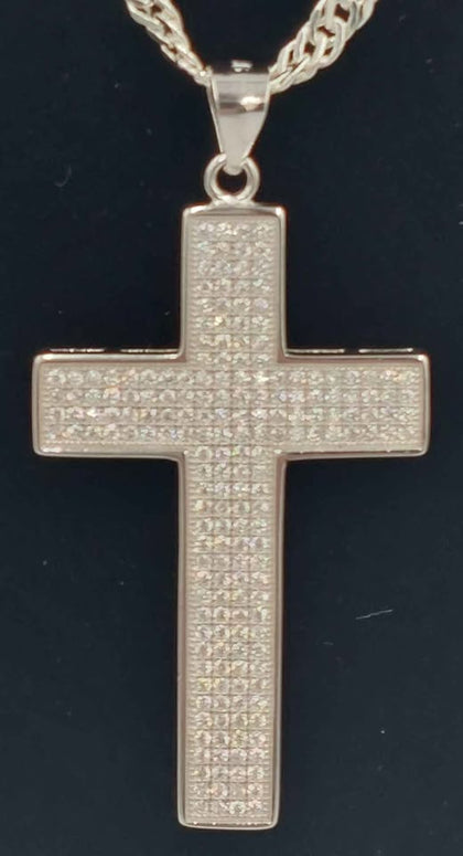 BRAND NEW 925 silver necklace with cross pendant 12.0g 24