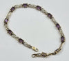 9ct Gold Diamond/Amethyst Tennis Bracelet 8"