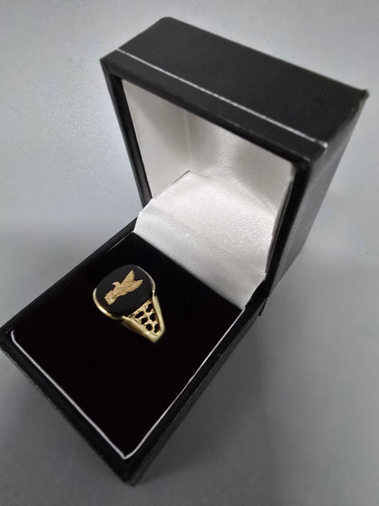 9ct Gold Ring with Black Plate 375 2.6G Size U